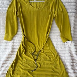 Anne Klein Mustard Long Sleeve Dress